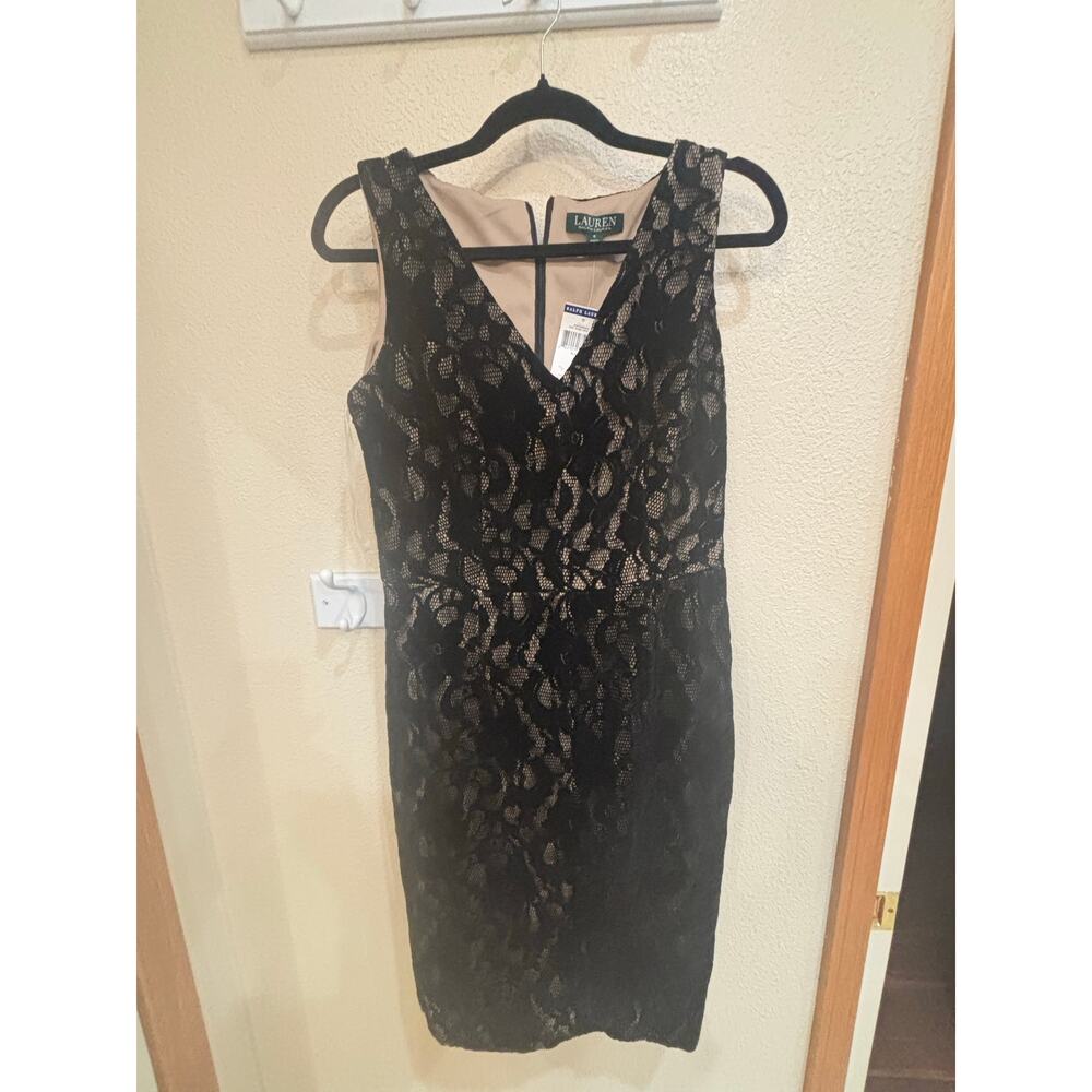 Ralph Lauren lace black dress size 6 women classic